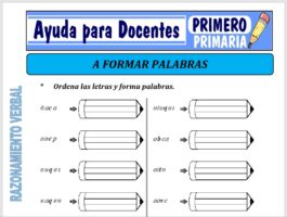 Modelo de la Ficha de A Formar Palabras para Primero de Primaria