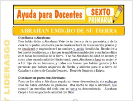Modelo de la Ficha de Abrahán Emigró de su Tierra para Sexto de Primaria