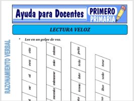 Modelo de la Ficha de Actividad de Lectura Veloz para Primero de Primaria
