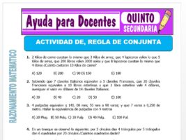 Actividad de, Regla de Conjunta Para Quinto de Secundaria