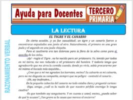 Modelo de la Ficha de Actividad de la Lectura. para Tercero de Primaria