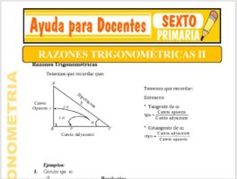 Modelo de la Ficha de Razones Trigonométricas II para Sexto de Primaria