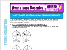 Modelo de la Ficha de Actividades de Primer Cuadrante para Quinto de Secundaria