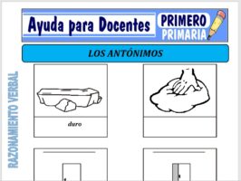 Modelo de la Ficha de Actividades de los Antónimos para Primero de Primaria