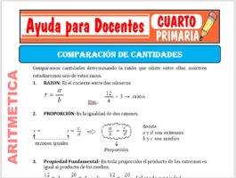 Modelo de la Ficha de Actividades de Comparación de cantidades para Cuarto de Primaria