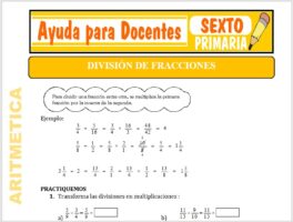 Modelo de la Ficha de División de Fracciones para Sexto de Primaria