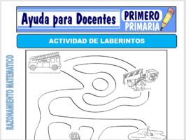 Modelo de la Ficha de Actividades de los Laberintos para Primero de Primaria