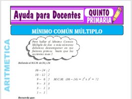Modelo de la Ficha de Actividades de Mínimo Común Múltiplo para Quinto de Primaria