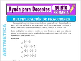 Modelo de la Ficha de Multiplicación de Fracciones para Quinto de Primaria