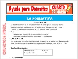 Modelo de la Ficha de La Normativa para Cuarto de Primaria