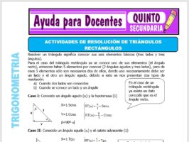 Modelo de la Ficha de Separatas de Resolución de Rectángulos para Quinto de Secundaria