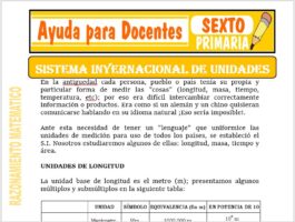 Modelo de la Ficha de Sistema Internacional de Unidades para Sexto de Primaria