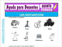 Modelo de la Ficha de Actividades de el Sustantivo para Quinto de Primaria