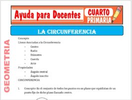 Modelo de la Ficha de Actividades de la Circunferencia. para Cuarto de Primaria