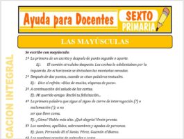 Modelo de la Ficha de Actividad de las Mayúsculas para Sexto de Primaria
