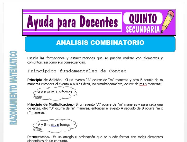 Análisis Combinatorio para Quinto de Secundaria – Ayuda para Docentes