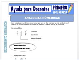 Modelo de la Ficha de analogías numéricas para Primero de Secundaria