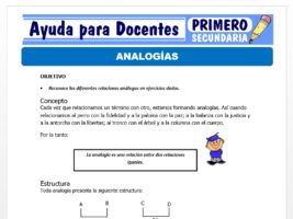 Modelo de la Ficha de Analogías para Primero de Secundaria