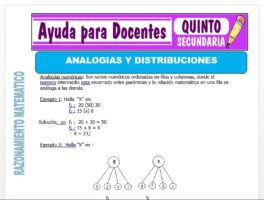 Modelo de la Ficha de Analogías y Distribuciones para Quinto de Secundaria