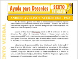 Modelo de la Ficha de Andrés Avelino Cáceres para Sexto de Primaria