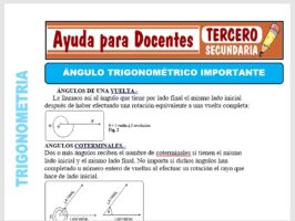 Modelo de la Ficha de Ángulo Trigonométrico Importante para Tercero de Secundaria