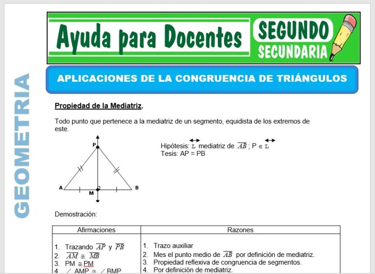 Aplicaciones de Congruencia de Triángulos para Segundo de Secundaria ...
