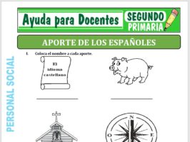 Modelo de la Ficha de Aporte de los Españoles para Segundo de Primaria