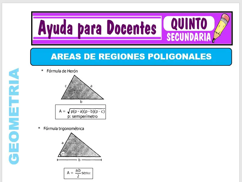 Modelo de la Ficha de Área de Regiones Poligonales para Quinto de Secundaria