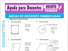 Modelo de la Ficha de Areas de Regiones Sombreadas para Quinto de Primaria