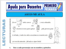 Modelo de la Ficha de Asi es Mi Aula para Primero de Primaria