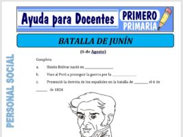 Modelo de la Ficha de La Batalla de Junín para Primero de Primaria