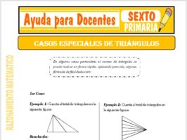 Modelo de la Ficha de Casos Especiales de Triángulos para Sexto de Primaria
