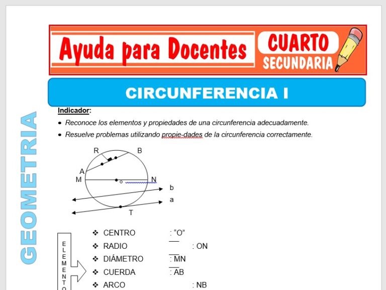 Circunferencia I para Cuarto de Secundaria – Ayuda para Docentes