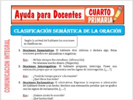 Modelo de la Ficha de Clasificación Semántica de la Oración para Cuarto de Primaria