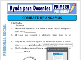Modelo de la Ficha de Combate de Angamos para Primero de Primaria
