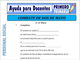 Modelo de la Ficha de Combate de Dos de Mayo para Primero de Primaria