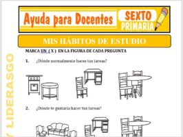 Modelo de la Ficha de Hábitos de Estudio para Sexto de Primaria