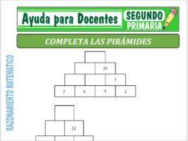 Modelo de la Ficha de Completa las Pirámides para Segundo de Primaria