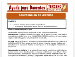 Modelo de la Ficha de Comprensión de Lectura para Tercero de Secundaria