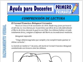 Modelo de la Ficha de Comprensión de Lectura para Primero de Primaria