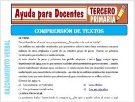 Modelo de la Ficha de Comprensión de Textos para Tercero de Primaria