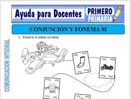 Modelo de la Ficha de Conjunción y Fonema M para Primero de Primaria