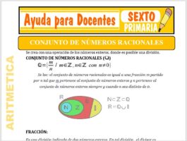 Modelo de la Ficha de Conjunto de Números Racionales para Sexto de Primaria