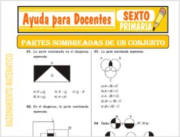 Modelo de la Ficha de Partes Sombreadas de un Conjunto para Sexto de Primaria