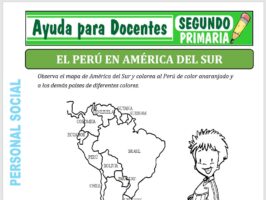 Modelo de la Ficha de El Perú en América del Sur para Segundo de Primaria