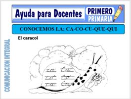 Modelo de la Ficha de Conocemos la CA - CO - CU - QUE - QUI para Primero de Primaria