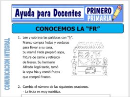 Modelo de la Ficha de Conocemos la FR para Primero de Primaria