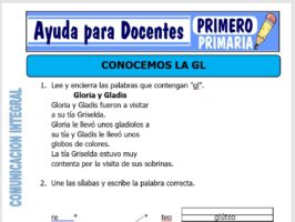 Modelo de la Ficha de Conocemos con la GL para Primero de Primaria