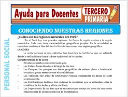 Modelo de la Ficha de Conociendo Nuestras Regiones para Tercero de Primaria