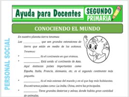 Modelo de la Ficha de Conociendo el Mundo para Segundo de Primaria